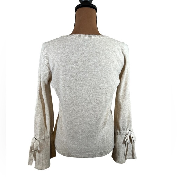 Saks Fifth Avenue Cashmere Sweater XS Bell Tie Sleeves - Picture 3 of 7
